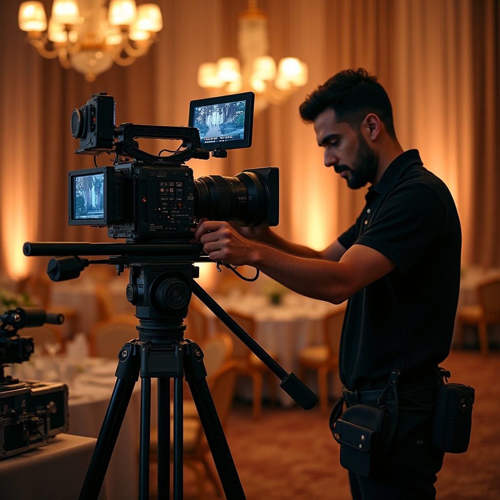 Professional video equipment setup