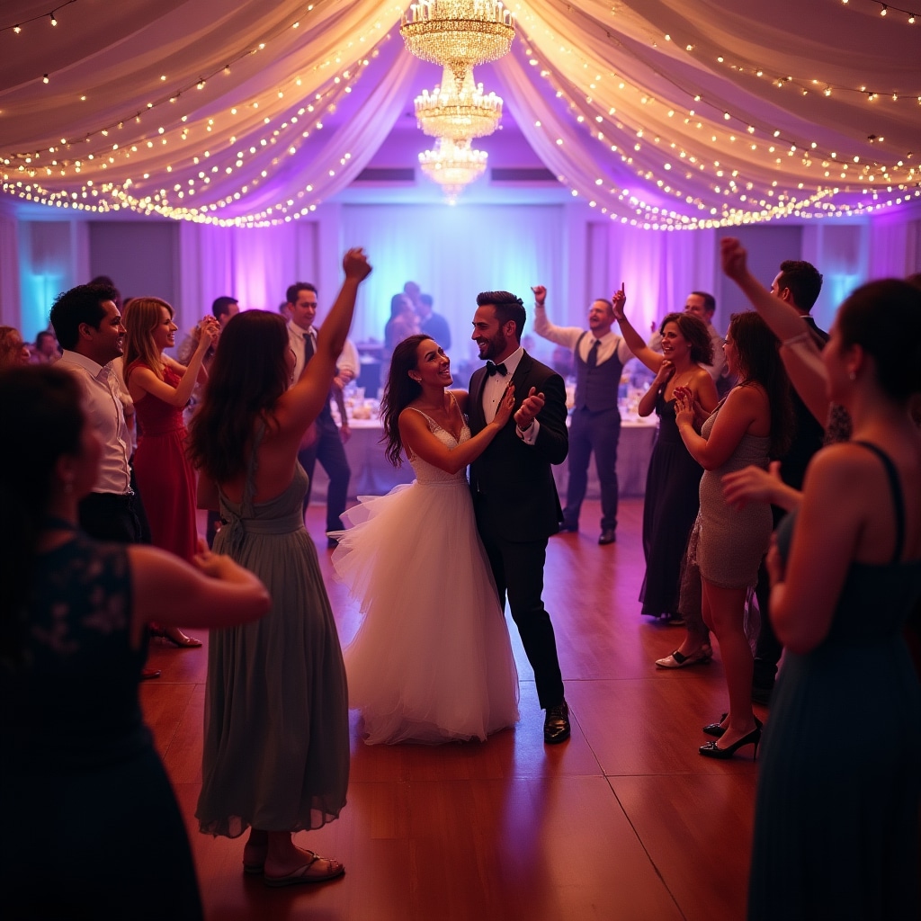 Wedding reception dancing and celebration